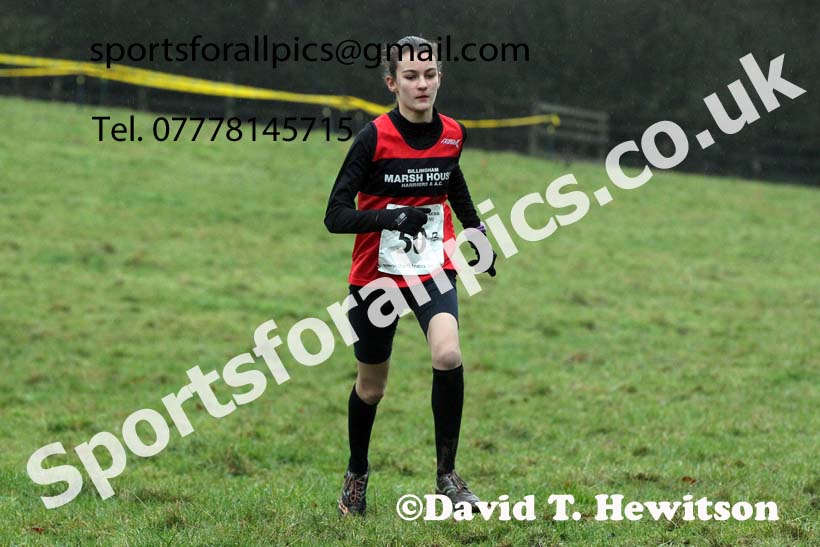 Girls under-15s, NECAA Junior Cross Country Relays, Thornley Farm, Peterlee, Saturday, December 12th. Photo: David T. Hewitson/Sports for All Pics